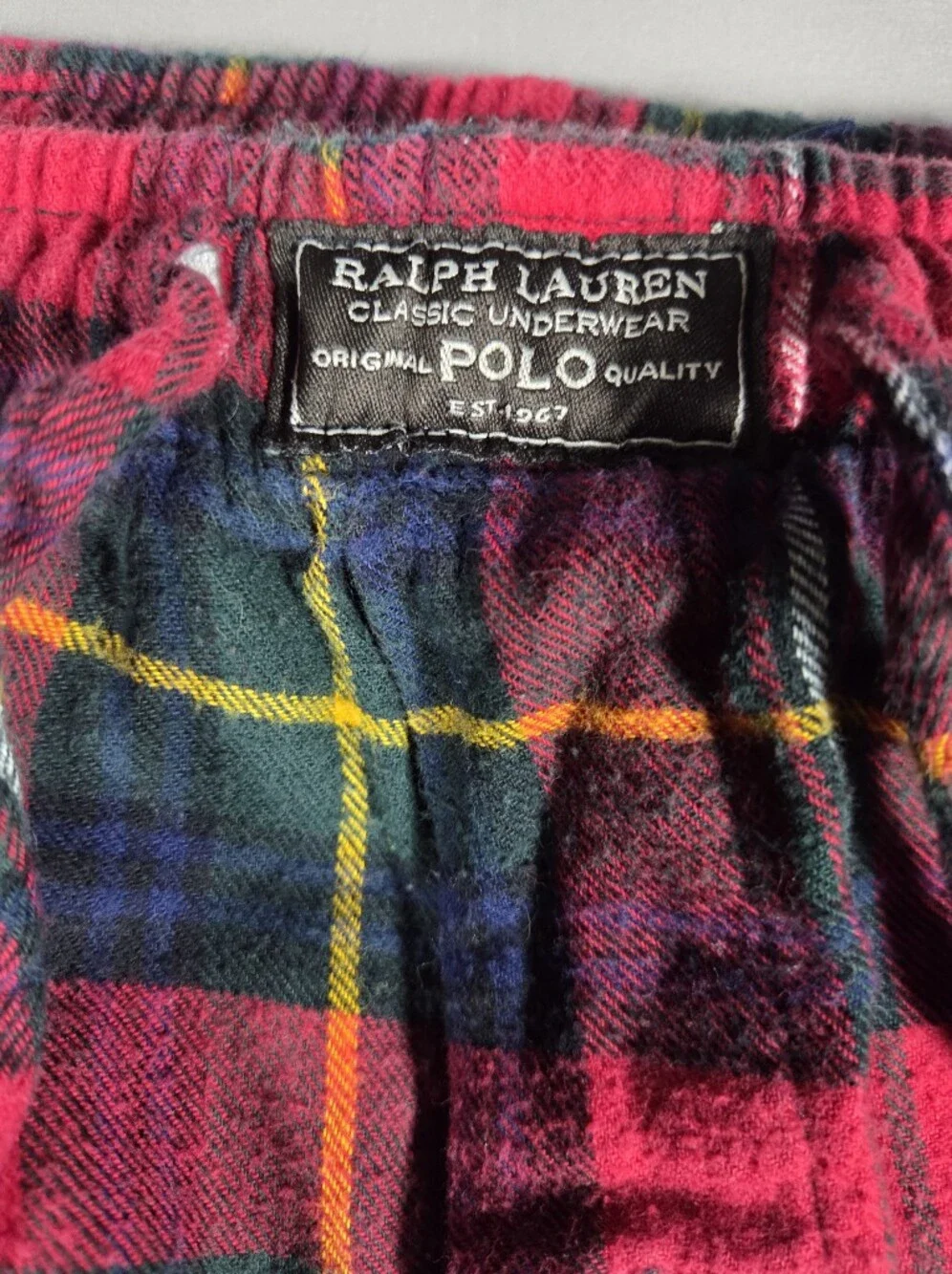 Polo by Ralph Lauren Red and Green Plaid Pajamas XL